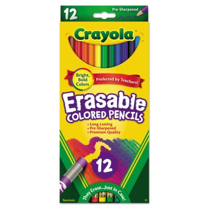 Erasable Color Pencil Set, 3.3 mm, 2B (#1), Assorted Lead/Barrel Colors, Dozen1