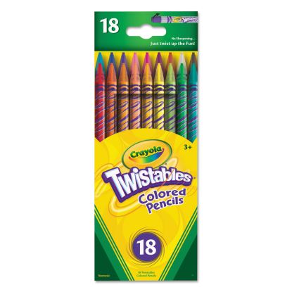 Twistables Colored Pencils, 2 mm, 2B (#1), Assorted Lead/Barrel Colors, 18/Pack1