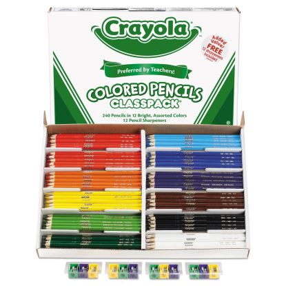 Color Pencil Classpack Set, 3.3 mm, 2B (#1), Assorted Lead/Barrel Colors, 252/Box1