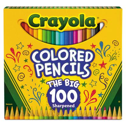 Long-Length Colored Pencil Set, 3.3 mm, 2B (#1), Assorted Lead/Barrel Colors, 100/Pack1