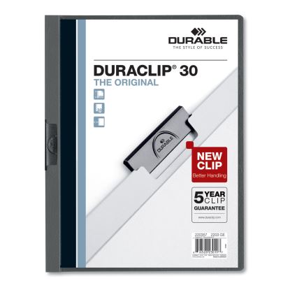 DuraClip Report Cover, Clip Fastener, 8.5 x 11,  Clear/Graphite, 25/Box1