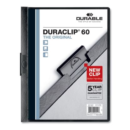 DuraClip Report Cover, Clip Fastener, 8.5 x 11, Clear/Black, 25/Box1