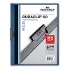 DuraClip Report Cover, Clip Fastener, 8.5 x 11, Clear/Dark Blue, 25/Box1