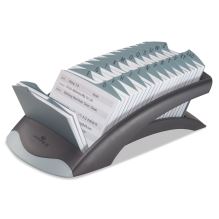 TELINDEX Desk Address Card File, Holds 500 2.88 x 4.13 Cards, 5.13 x 9.31 x 3.56, Plastic, Graphite/Black1