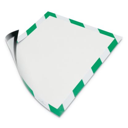 DURAFRAME Security Magnetic Sign Holder, 8.5 x 11, Green/White Frame, 2/Pack1