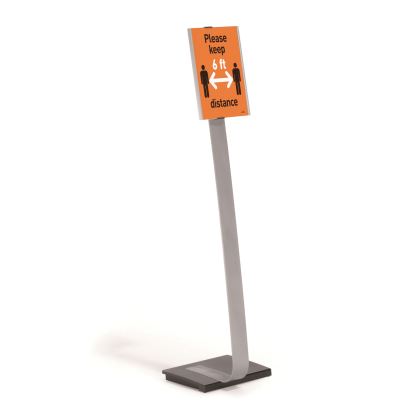 Info Sign Duo Floor Stand, Letter-Size Inserts, 15 x 46 1/2, Clear1