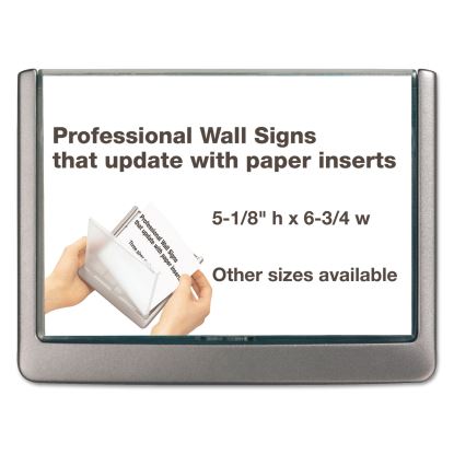 Click Sign Holder For Interior Walls, 6.75 x 0.63 x 5.13, Gray1