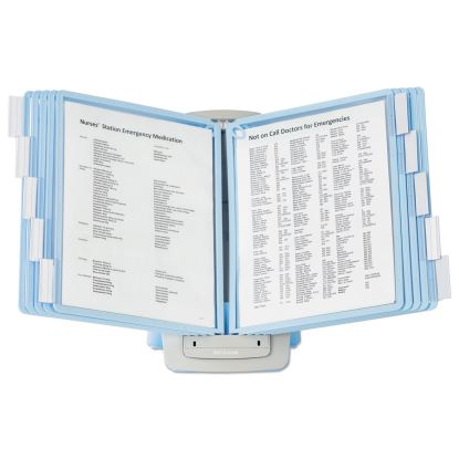 SHERPA Style Desk-Mount Reference System, 20 Sheet Capacity, Blue/Gray1