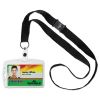 ID/Security Card Holder Set, Vertical/Horizontal, Lanyard, Clear, 10/Pack2