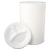 Laminated Foam Dinnerware, Plate, 3-Compartment, 10.25" dia, White, 125/Pack, 4 Packs/Carton2