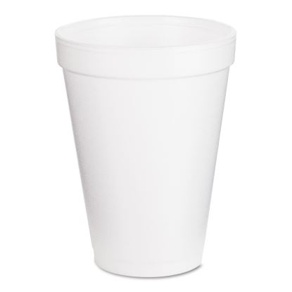 Foam Drink Cups, 12 oz, White, 25/Pack1