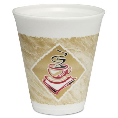 Cafe G Foam Hot/Cold Cups, 12 oz, Brown/Red/White, 1,000/Carton1