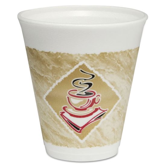 Cafe G Foam Hot/Cold Cups, 12 oz, Brown/Red/White, 1,000/Carton1