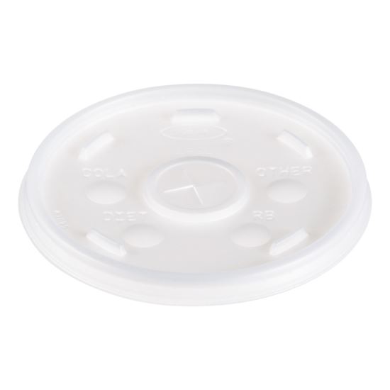 Plastic Lids, Fits 12 oz to 24 oz Hot/Cold Foam Cups, Straw-Slot Lid, White, 100/Pack, 10 Packs/Carton1