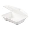 Foam Hinged Lid Containers, 1-Compartment, 6.4 x 9.3 x 2.9, White, 200/Carton2