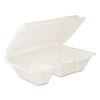 Foam Hinged Lid Containers, 6.4 x 9.33 x 2.9, White, 100/Bags, 2 Bags/Carton1