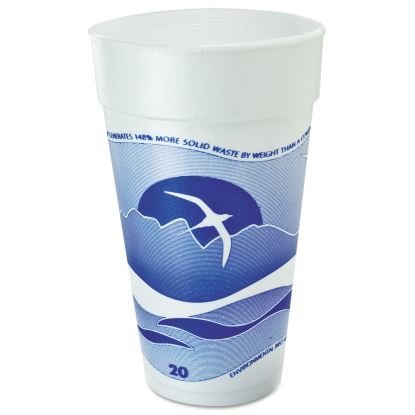 Horizon Hot/Cold Foam Drinking Cups, 20 oz, Printed, Blueberry/White, 25/Bag, 20 Bags/Carton1