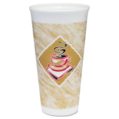Cafe G Foam Hot/Cold Cups, 20 oz, Brown/Red/White, 500/Carton1