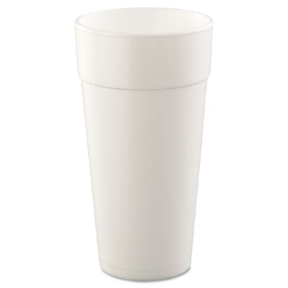 Foam Drink Cups, Hot/Cold, 24 oz, White, 25/Bag, 20 Bags/Carton1