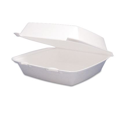 Foam Hinged Lid Containers, 1-Compartment, 8.38 x 7.78 x 3.25, White, 200/Carton1