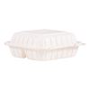 Hinged Lid Containers, 3-Compartment, 8.3" x 8" x 3", White, 150/Carton2