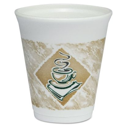 Cafe G Foam Hot/Cold Cups, 8 oz, Brown/Green/White, 1,000/Carton1