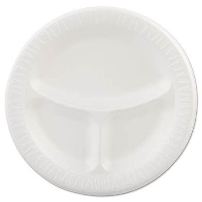 Laminated Foam Plates, 3-Compartment, 9" dia, White, 125/Pack, 4 Packs/Carton1