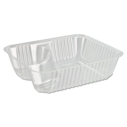 ClearPac Small Nacho Tray, 2-Compartments, 5 x 6 x 1.5, Clear, 125/Bag, 2 Bags/Carton1