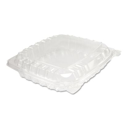 ClearSeal Hinged-Lid Plastic Containers, 8.31 x 8.31 x 2, Clear, 125/Bag, 2 Bags/Carton1