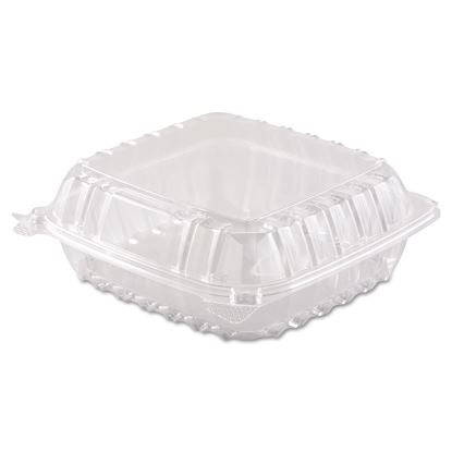 ClearSeal Hinged-Lid Plastic Containers, 8.3 x 8.3 x 3, Clear, 250/Carton1