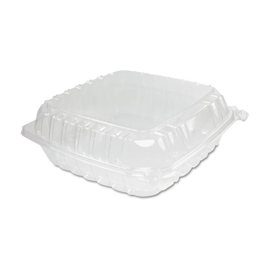 ClearSeal Hinged-Lid Plastic Containers, 9.5 x 9 x 3, Clear, 100/Bag, 2 Bags/Carton1