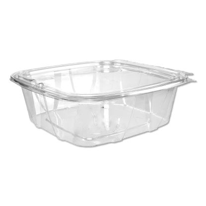 ClearPac SafeSeal Tamper-Resistant, Tamper-Evident Containers, Flat Lid, 48 oz, 7.8 x 8.1 x 2.5, Clear, 100/Bag, 2 Bags/CT1