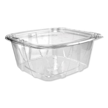 ClearPac SafeSeal Tamper-Resistant, Tamper-Evident Containers, Flat Lid, 64 oz, 8.1 x 7.8 x 3.3, Clear, 100/Bag, 2 Bags/CT1