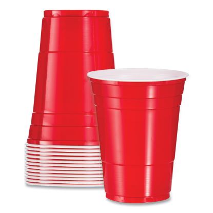 Solo Plastic Party Cold Cups, 16 oz, Red, 50/Pack1
