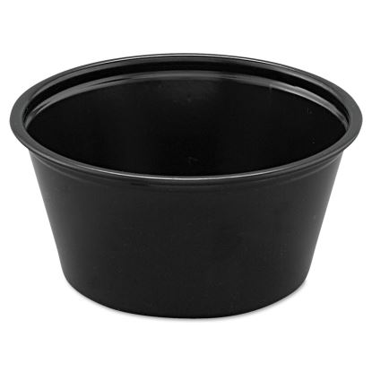 Polystyrene Portion Cups, 2 oz, Black, 250/Bag, 10 Bags/Carton1