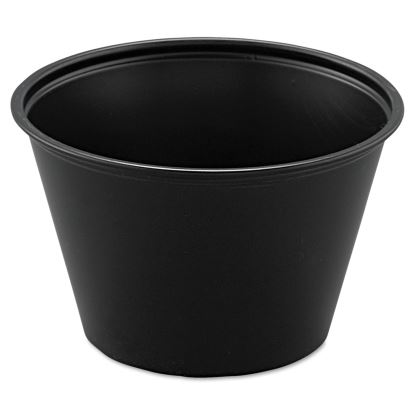 Polystyrene Portion Cups, 4 oz, Black, 250/Bag, 10 Bags/Carton1