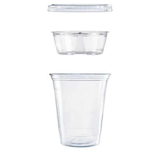 Clear PET Cups with Single Compartment Insert, 12 oz, Clear, 500/Carton1