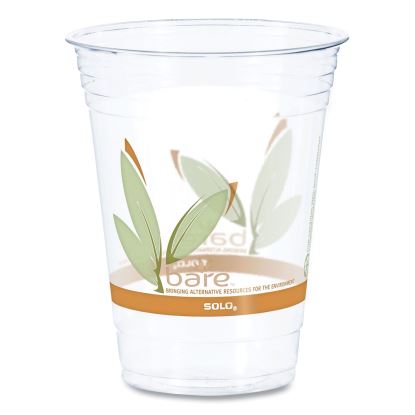 Bare Eco-Forward RPET Cold Cups, 16 oz to 18 oz, Leaf Design, Clear, 50/Pack, 20 Packs/Carton1