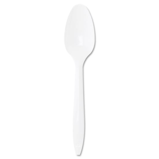 Style Setter Mediumweight Plastic Teaspoons, White, 1000/Carton1