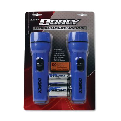 LED Flashlight Pack, 1 D Battery (Included), Blue, 2/Pack1