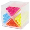 Stackable Cube Organizer, X Divider, 4 Compartments, Plastic, 6 x 7.2 x 6, Clear2
