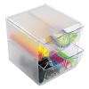 Stackable Cube Organizer, 4 Compartments, 4 Drawers, Plastic, 6 x 7.2 x 6, Clear2