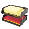 Industrial Tray Side-Load Stacking Tray Set, 2 Sections, Letter to Legal Size Files, 16.38" x 11.13" x 3.5", Black, 2/Pack1