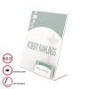 Superior Image Slanted Sign Holder with Business Card Holder, 8.5w x 4.5d x 11h, Clear2
