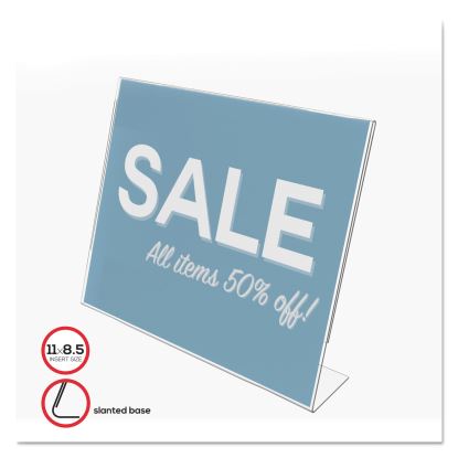 Classic Image Slanted Sign Holder, Landscaped, 11 x 8.5 Insert, Clear1