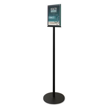 Double-Sided Magnetic Sign Display, 8.5 x 11 Insert, 56" Tall, Clear/Black1