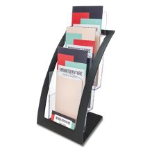 3-Tier Literature Holder, Leaflet Size, 6.75w x 6.94d x 13.31h, Black1