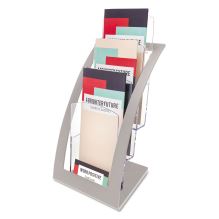 3-Tier Literature Holder, Leaflet Size, 6.75w x 6.94d x 13.31h, Silver1