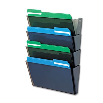DocuPocket Stackable Four-Pocket Wall File, Letter, 13 x 4 x 7, Smoke1