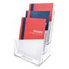 3-Compartment DocuHolder, Magazine Size, 9.5w x 6.25d x 12.63, Clear1